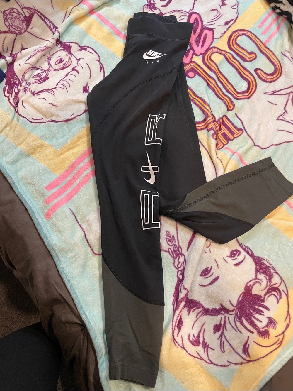 Nike Air Black and Dark Gray Women's Athletic Leggings